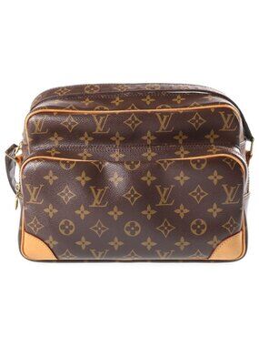 Louis Vuitton Nile Shoulder Bag Back Monogram Leather Brown